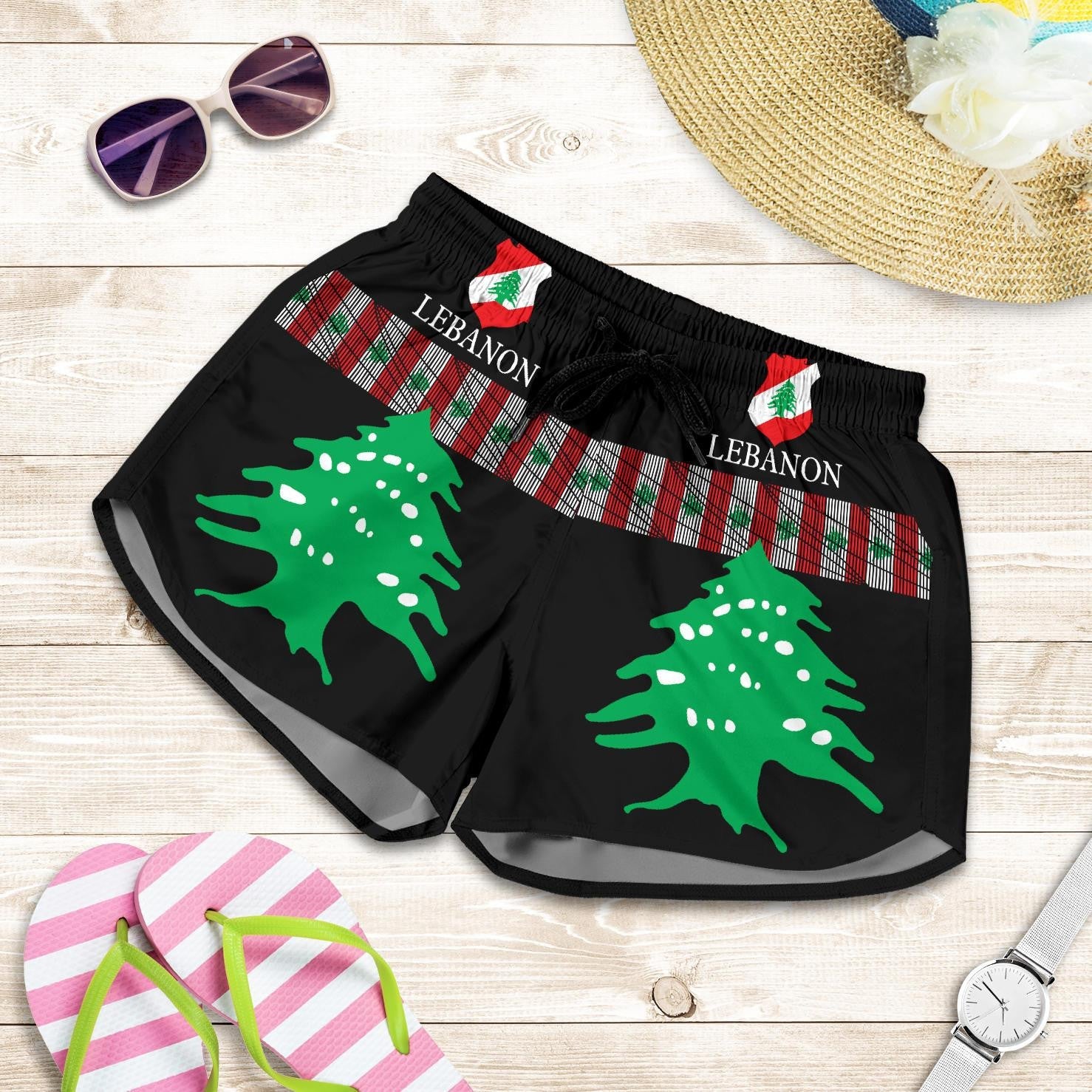 lebanon-united-all-over-print-womens-shorts