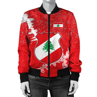 Lebanon Christmas Coat Of Arms Women Bomber Jacket X Style8 RLT6 - Wonder Print Shop