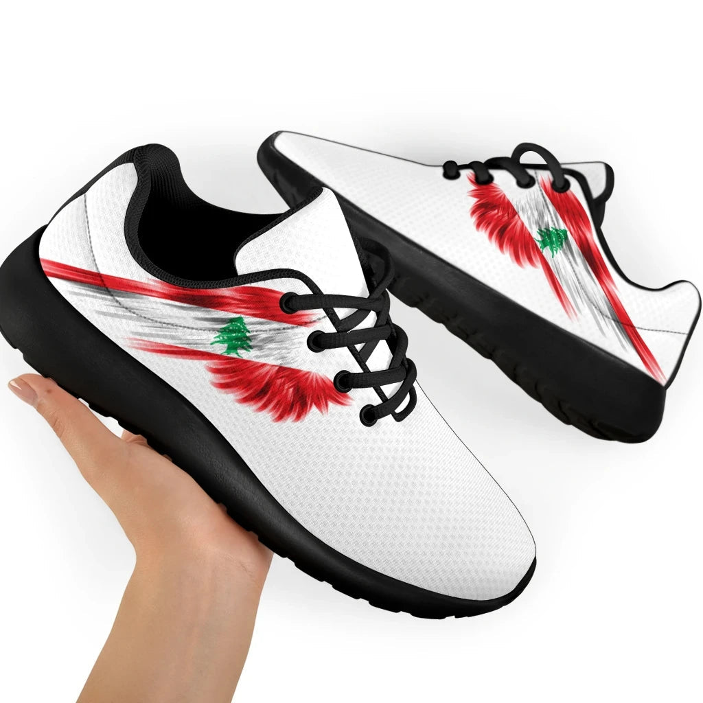 Lebanon Sneakers Wings Flag Women's/Men's RLT6 - Wonder Print Shop