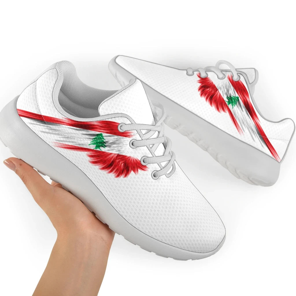 Lebanon Sneakers Wings Flag Women's/Men's RLT6 - Wonder Print Shop