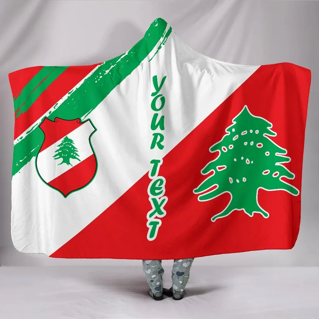lebanon-personalised-hooded-blanket-lebanon-flag-polygon-style24