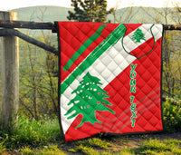 Lebanon Personalised Premium Quilt - Lebanon Flag Polygon Style24 RLT6 - Wonder Print Shop