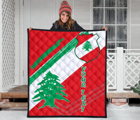 Lebanon Personalised Premium Quilt - Lebanon Flag Polygon Style24 RLT6 - Wonder Print Shop