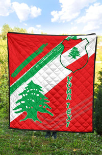 Lebanon Personalised Premium Quilt - Lebanon Flag Polygon Style24 RLT6 - Wonder Print Shop