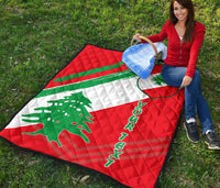 Lebanon Personalised Premium Quilt - Lebanon Flag Polygon Style24 RLT6 - Wonder Print Shop