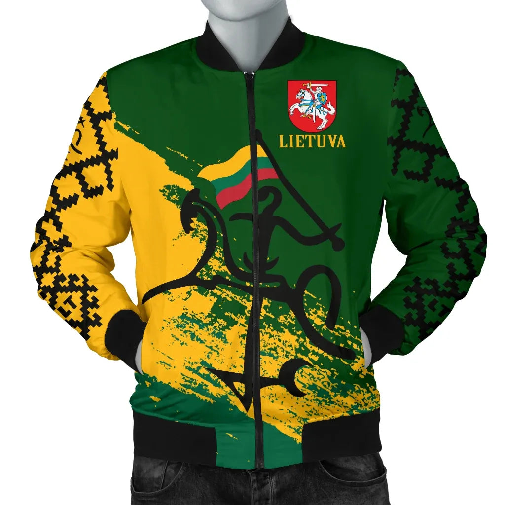 Lithuania Men's Bomber Jacket - Lithuanian Tattoo RLT6 - Wonder Print Shop