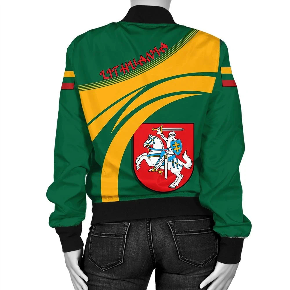 Lithuania Coat Of Arms Women Bomber Jacket Cricket RLT6 - Wonder Print Shop