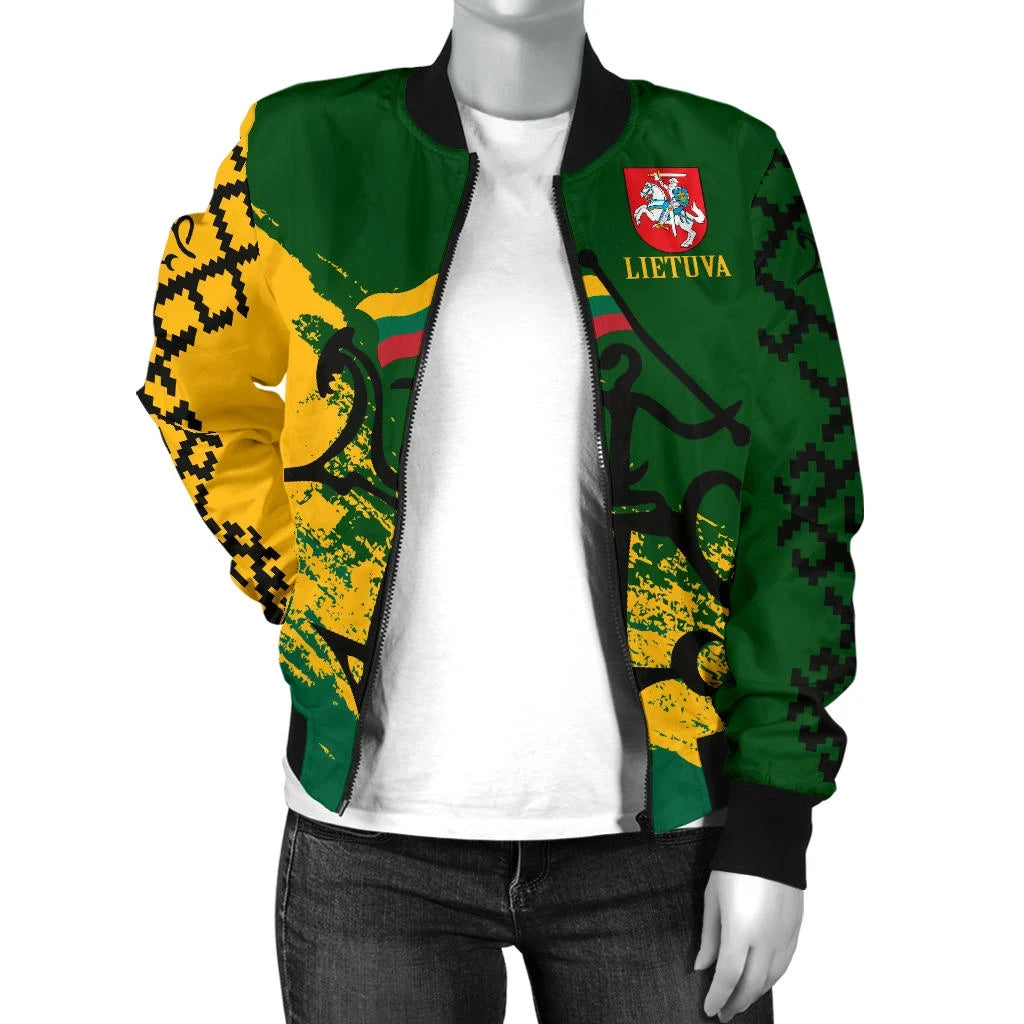 Lithuania Women's Bomber Jacket - Lithuanian Tattoo RLT6 - Wonder Print Shop