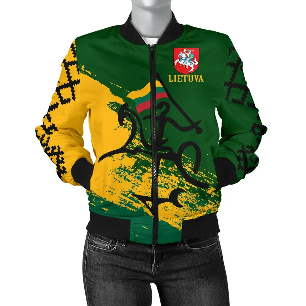 Lithuania Women's Bomber Jacket - Lithuanian Tattoo RLT6 - Wonder Print Shop
