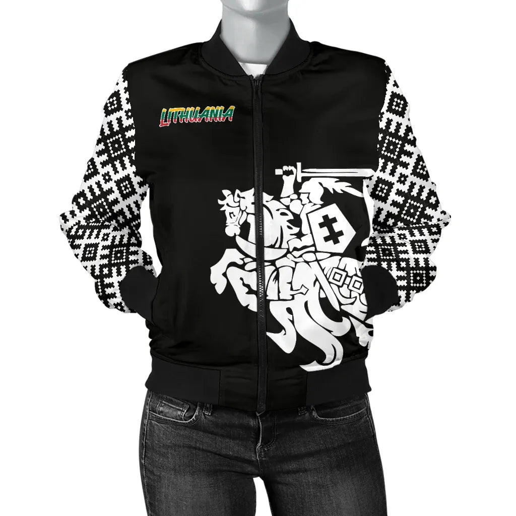 Lithuania Vytis Pattern Women's Bomber Jacket RLT6 - Wonder Print Shop
