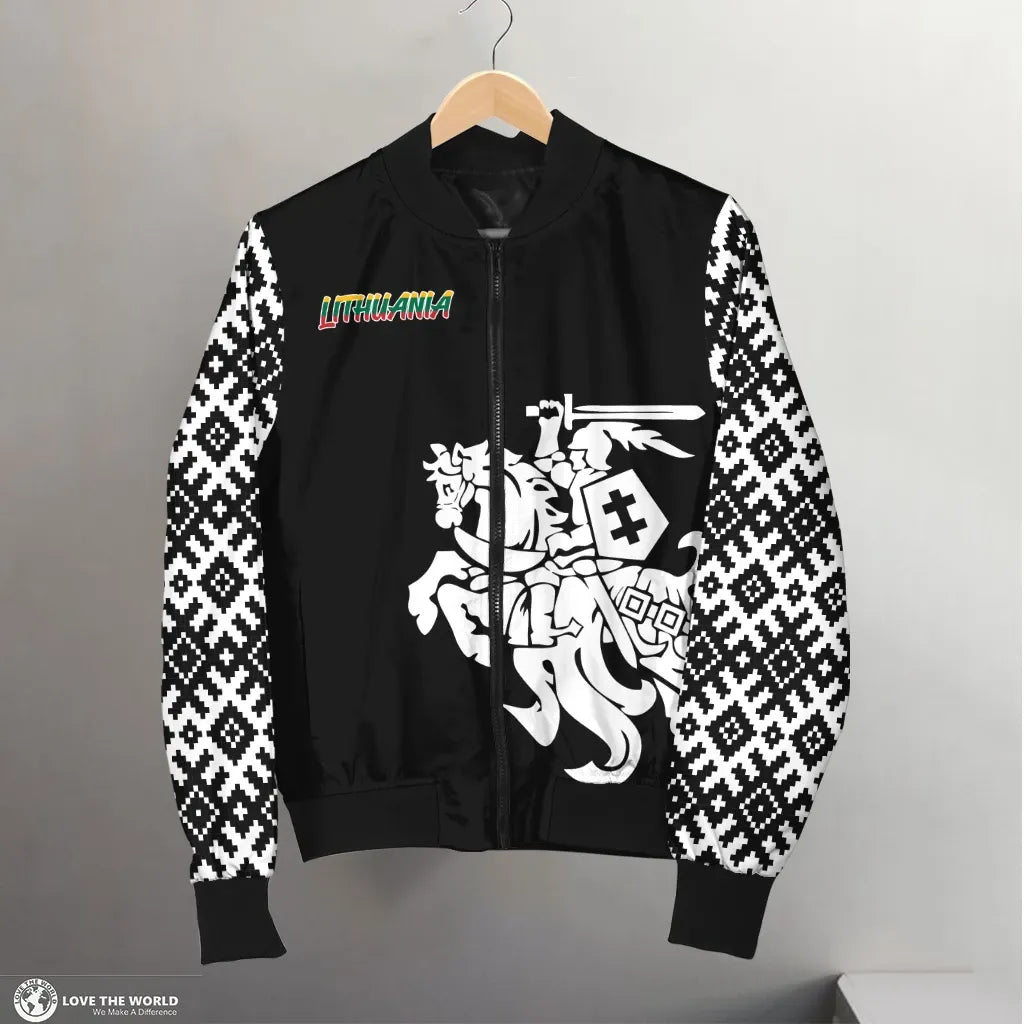 Lithuania Vytis Pattern Women's Bomber Jacket RLT6 - Wonder Print Shop