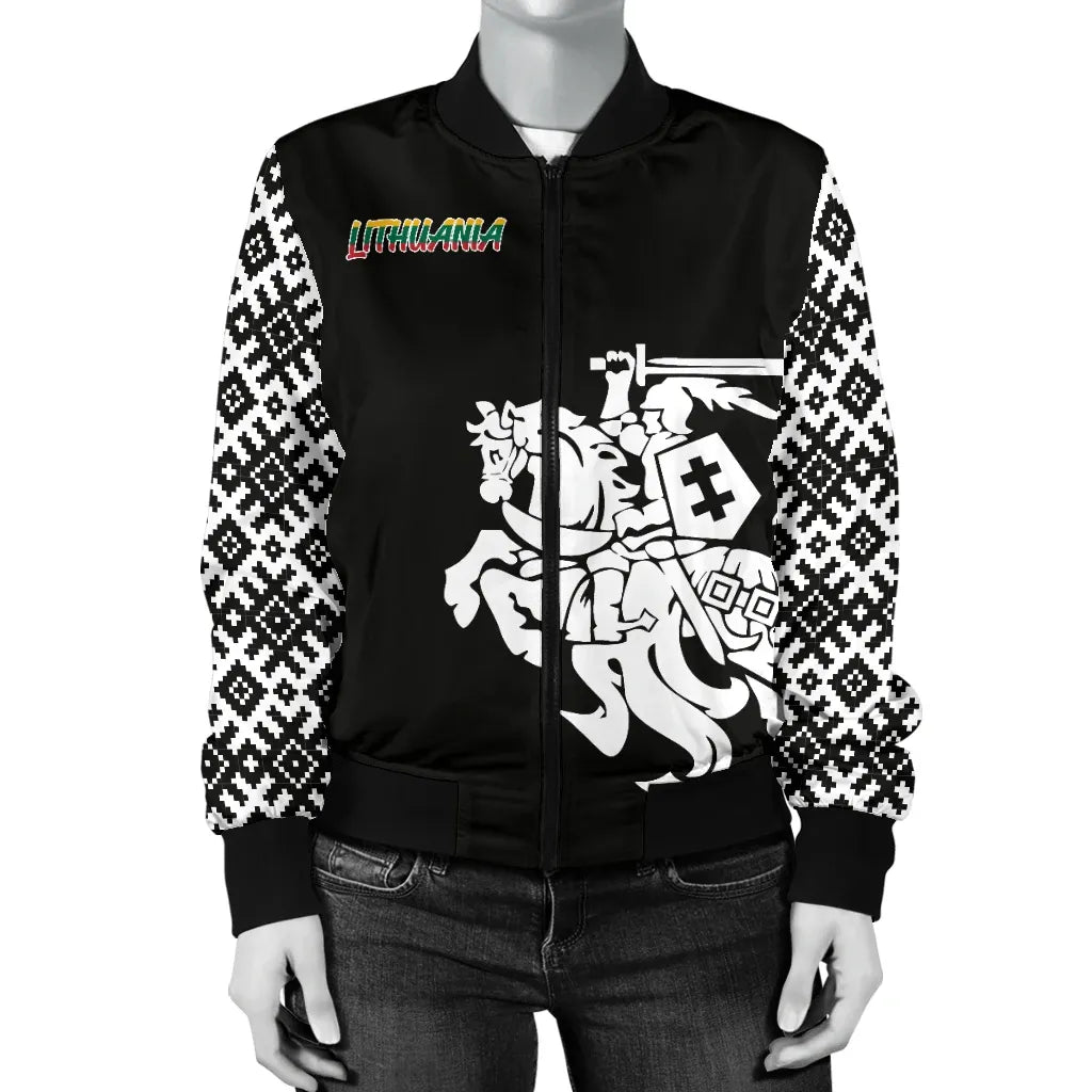 Lithuania Vytis Pattern Women's Bomber Jacket RLT6 - Wonder Print Shop