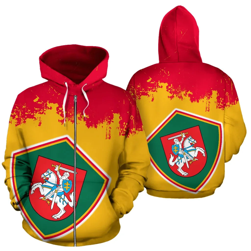 Lithuania All Over Zip Up Hoodie Grunge Style01 RLT6 - Wonder Print Shop
