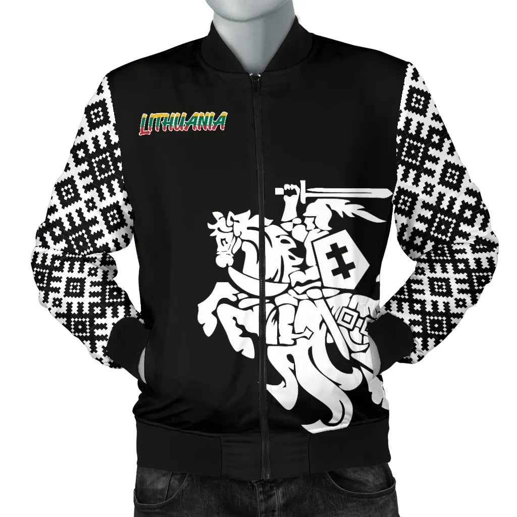 Lithuania Vytis Pattern Men's Bomber Jacket RLT6 - Wonder Print Shop