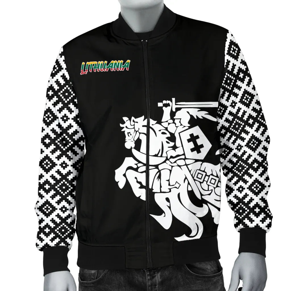 Lithuania Vytis Pattern Men's Bomber Jacket RLT6 - Wonder Print Shop