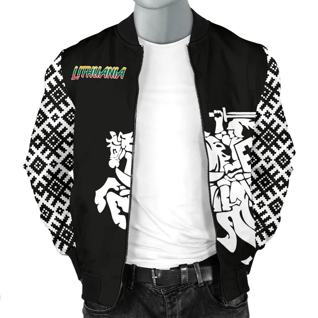 Lithuania Vytis Pattern Men's Bomber Jacket RLT6 - Wonder Print Shop