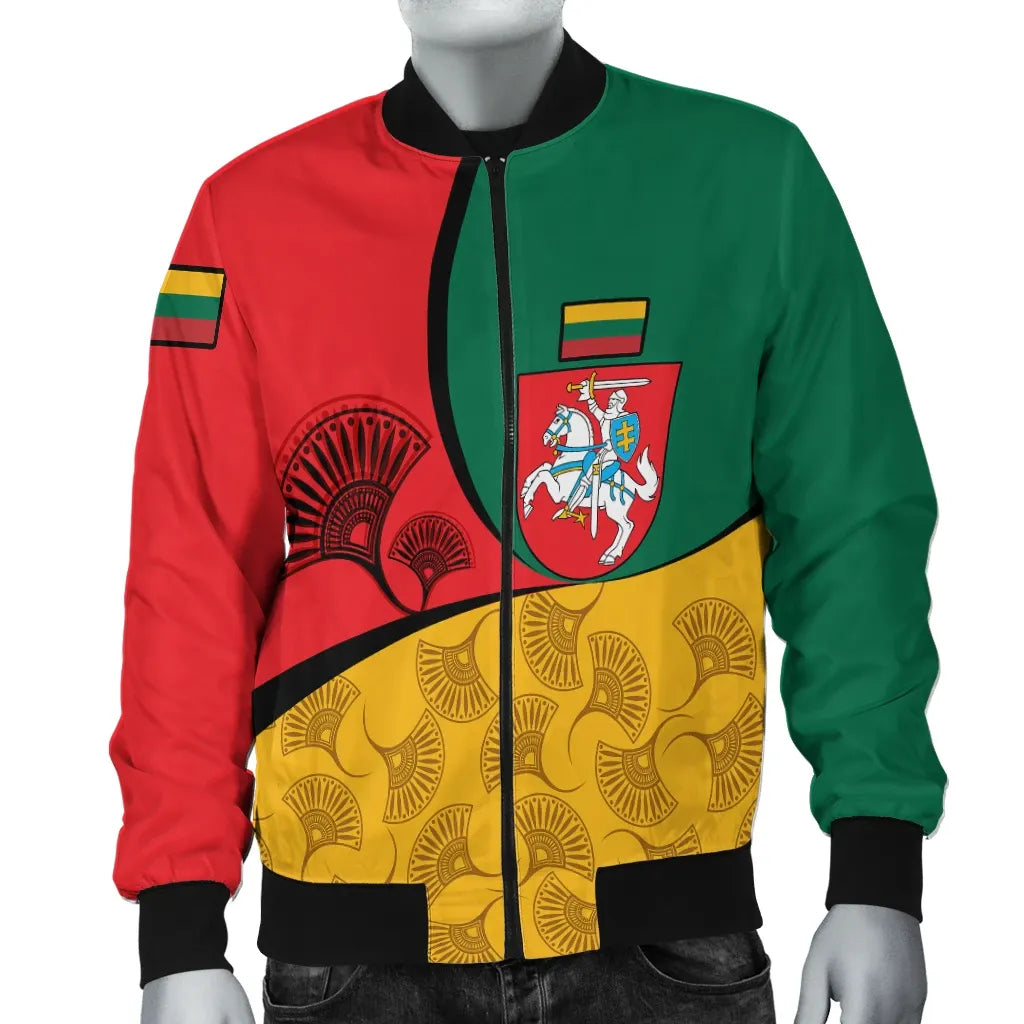 Lithuania Men's Bomber Jacket - Flag of Lithuania RLT6 - Wonder Print Shop