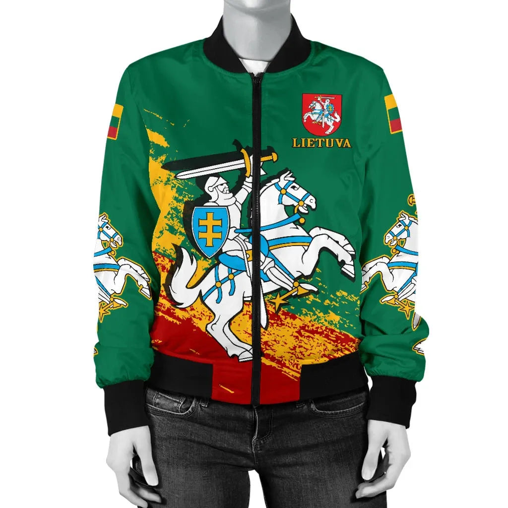 (Lietuva) Lithuania Special Women's Bomber Jacket RLT6 - Wonder Print Shop