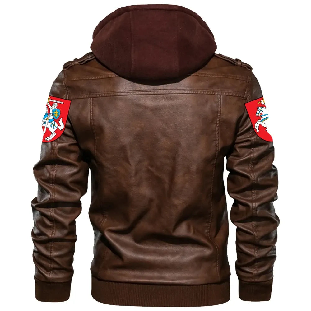 Lithuania Zipper Leather Jacket RLT6 - Wonder Print Shop