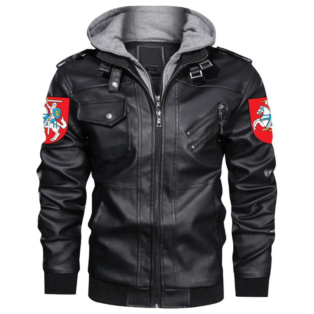 Lithuania Zipper Leather Jacket RLT6 - Wonder Print Shop