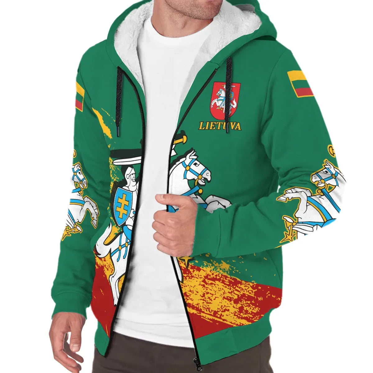 (Lietuva) Lithuania Special Sherpa Hoodie RLT6 - Wonder Print Shop