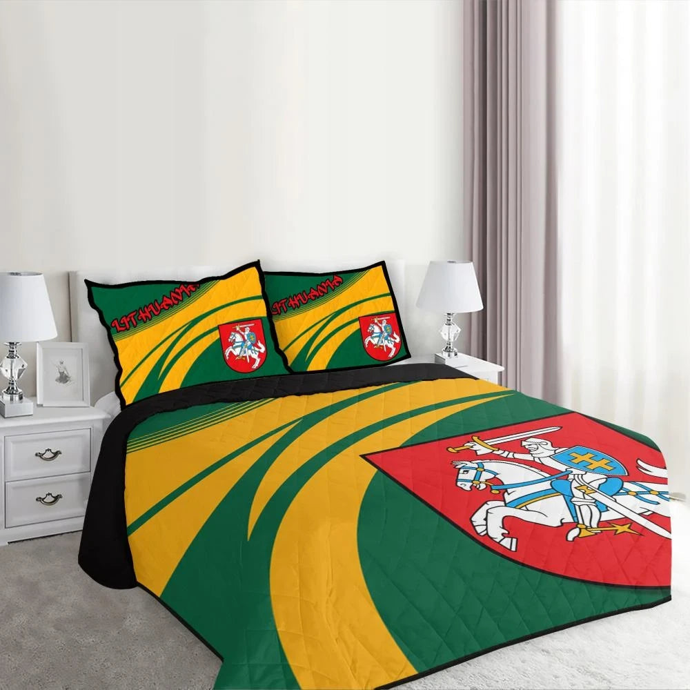 Lithuania Coat Of Arms Quilt Bed Set Cricket RLT6 - Wonder Print Shop