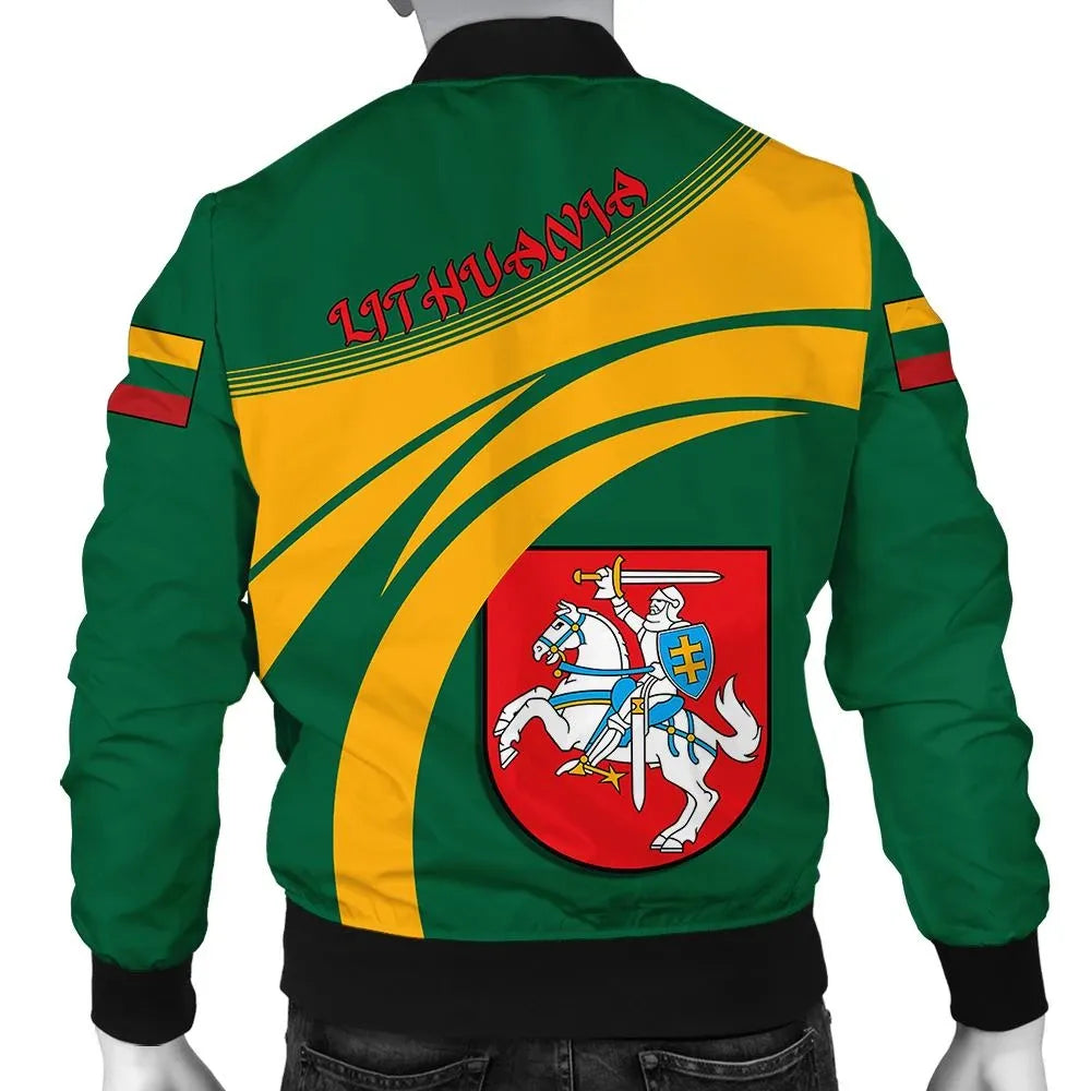 Lithuania Coat Of Arms Men Bomber Jacket Sticket RLT6 - Wonder Print Shop