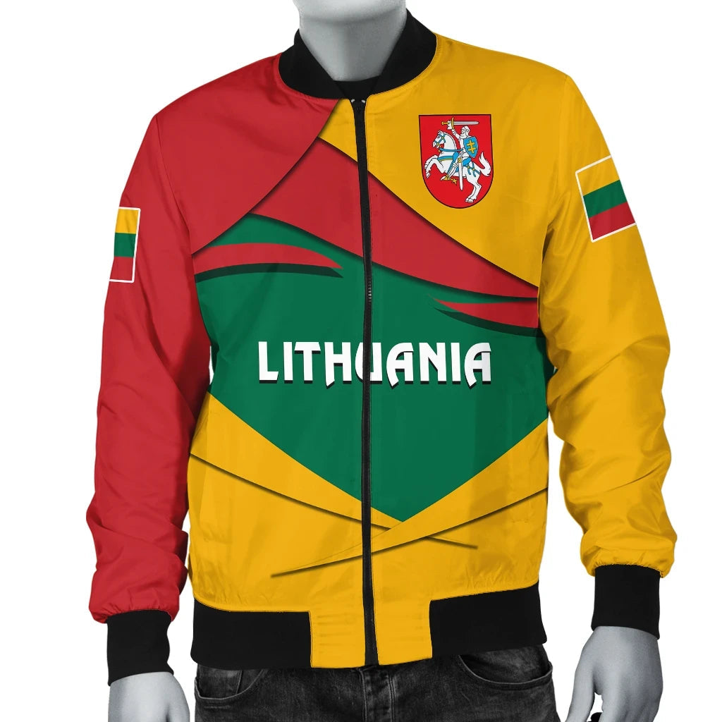 Lithuania Men's Bomber Jacket - Lithuania Pride RLT6 - Wonder Print Shop