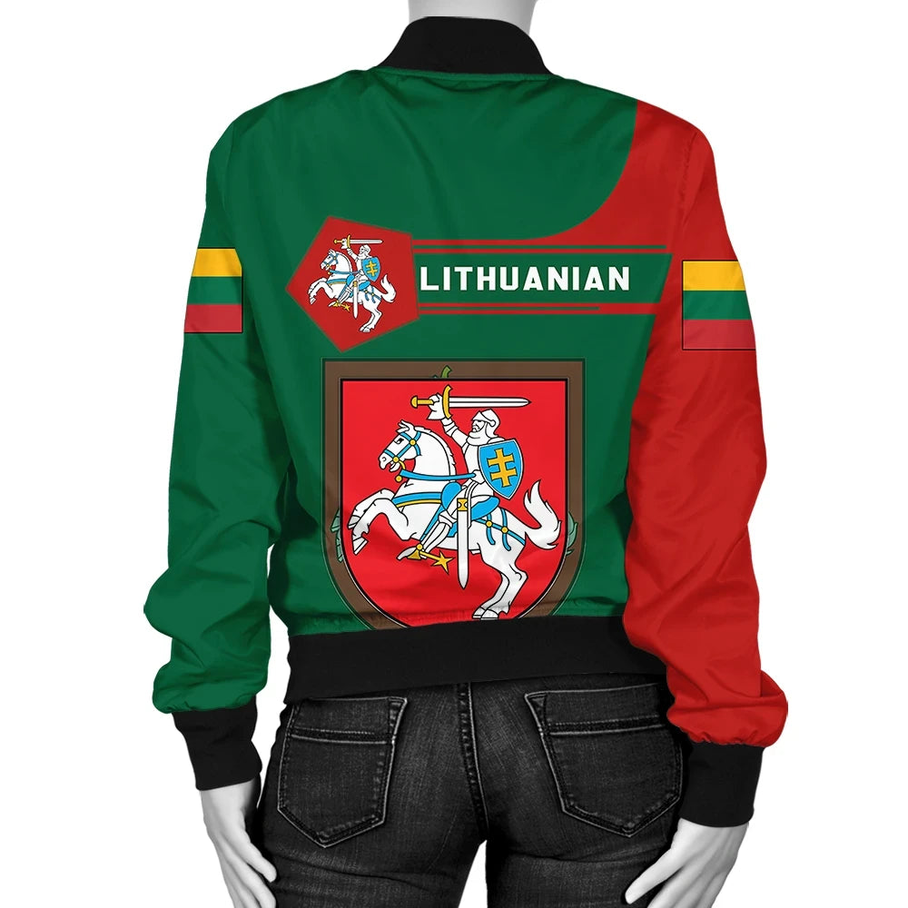 Lithuania Coat Of Arms Women Bomber Jacket Simple Style8 RLT6 - Wonder Print Shop
