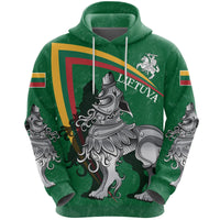 (Lietuva) Lithuania Hoodie Lithuanian Iron Wolf Green RLT6 - Wonder Print Shop