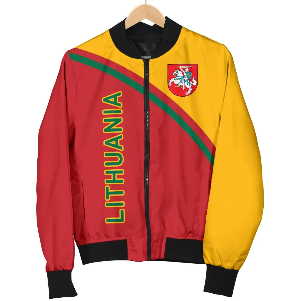 Lithuania Women's Bomber Jacket - Curve Version01 RLT6 - Wonder Print Shop