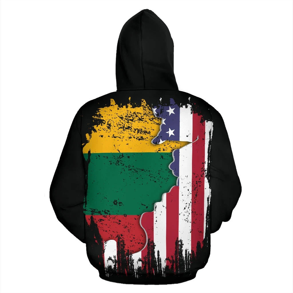 American Grown Lithuania Root DNA Zip Hoodie RLT6 - Wonder Print Shop