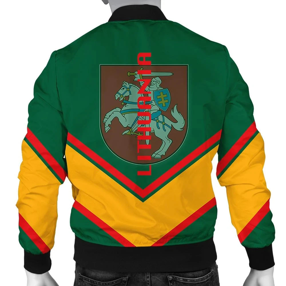 Lithuania Coat Of Arms Men Bomber Jacket Lucian Style RLT6 - Wonder Print Shop