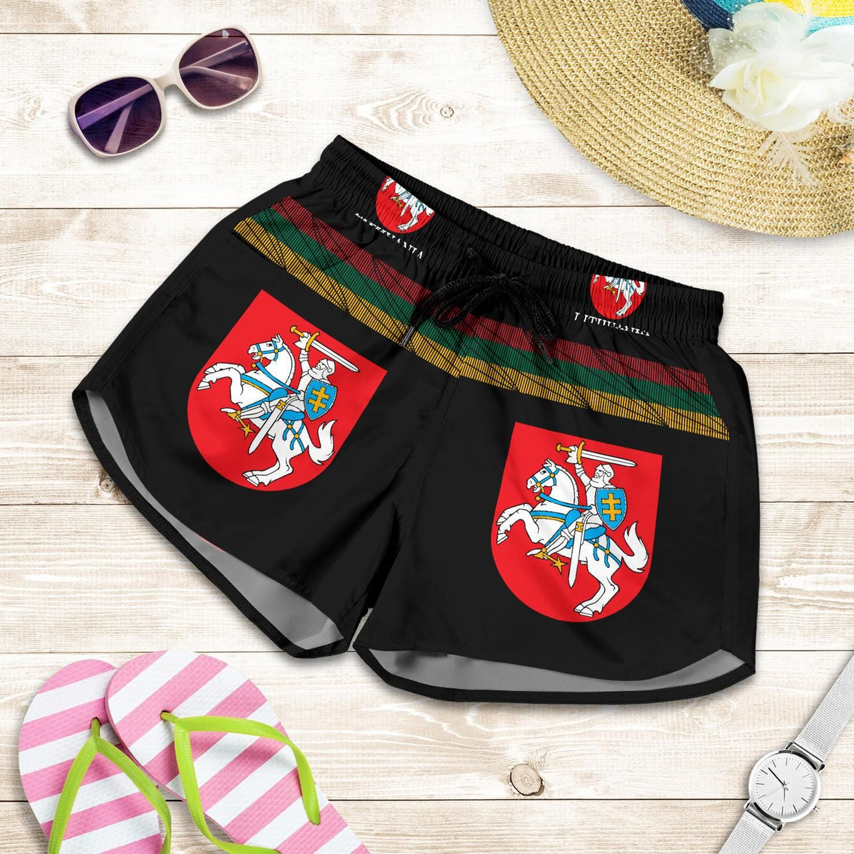 lithuania-united-all-over-print-womens-shorts