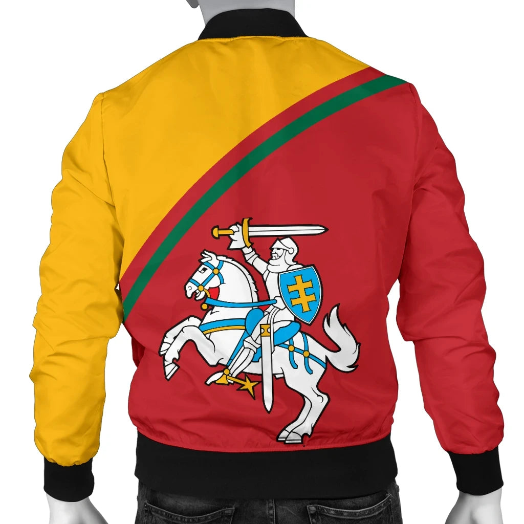 Lithuania Men's Bomber Jacket - Curve Version01 RLT6 - Wonder Print Shop