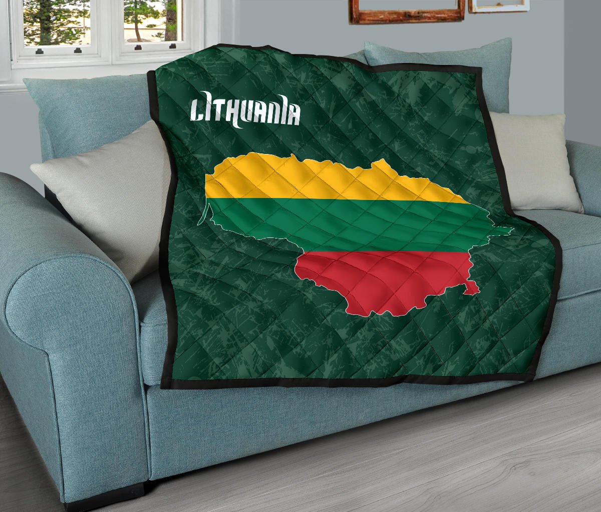 Lithuania Map Premium Quilt RLT6 - Wonder Print Shop