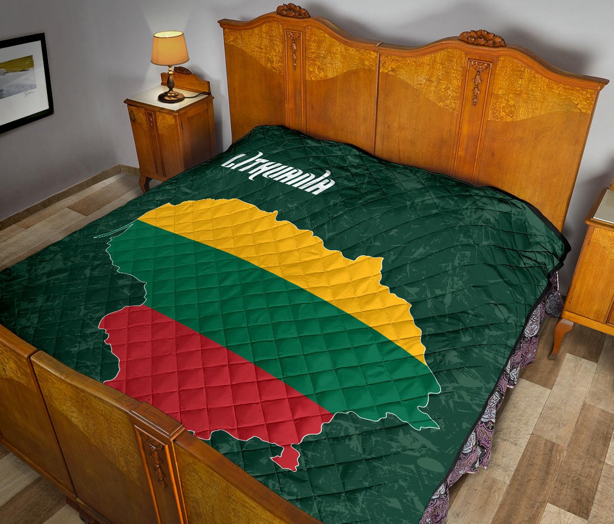 Lithuania Map Premium Quilt RLT6 - Wonder Print Shop