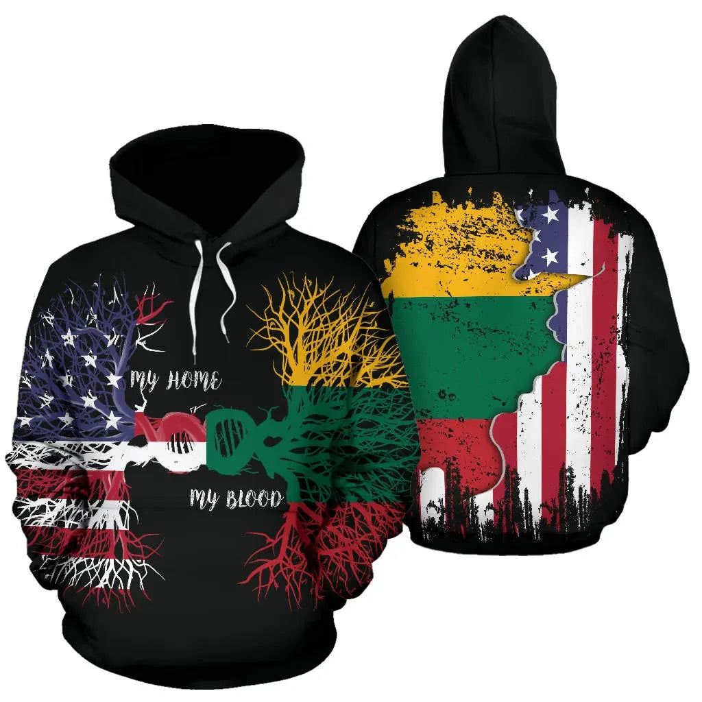 American Grown Lithuania Root DNA Hoodie RLT6 - Wonder Print Shop