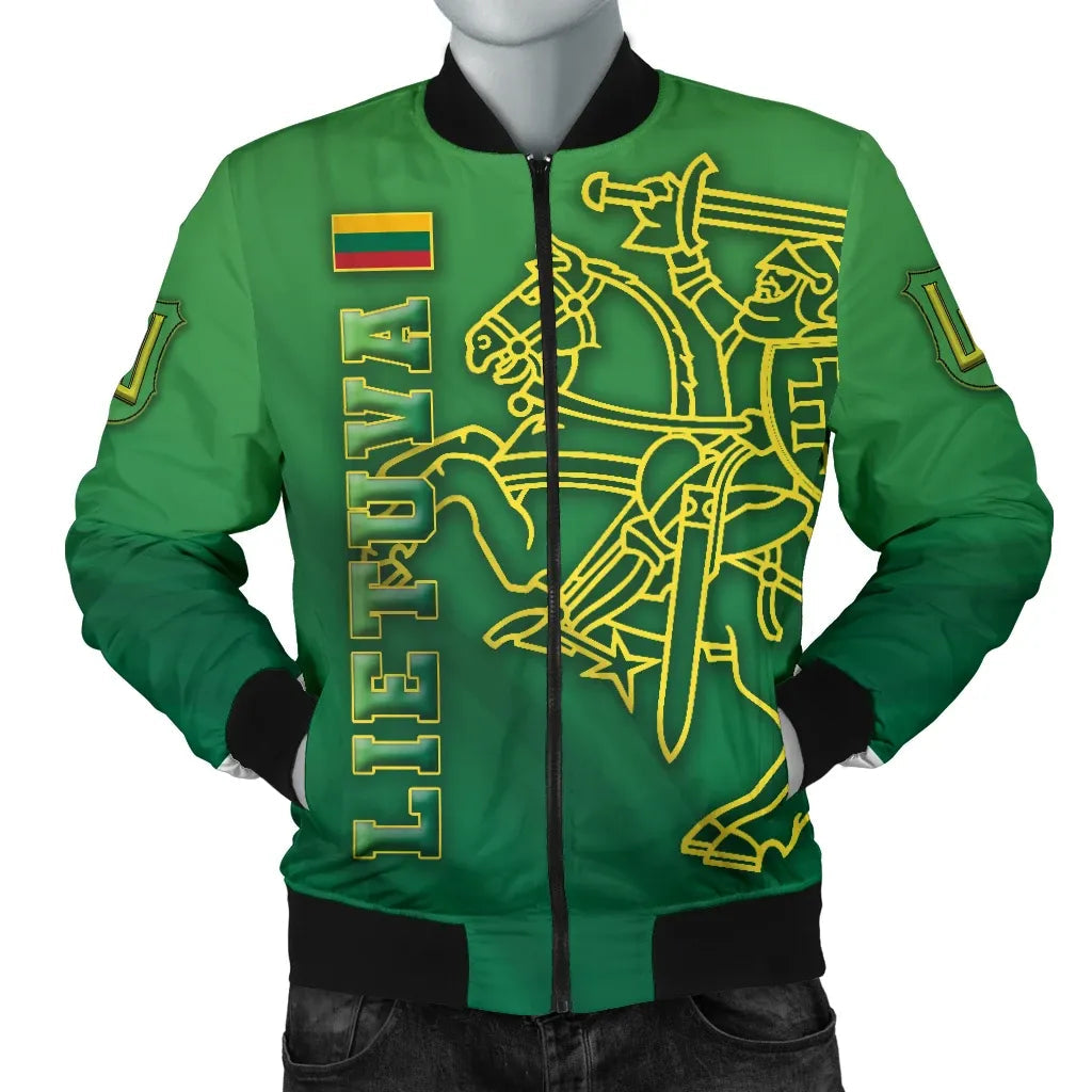 Lithuania Vytis Columns of Gediminas Men Bomber Jacket RLT6 - Wonder Print Shop