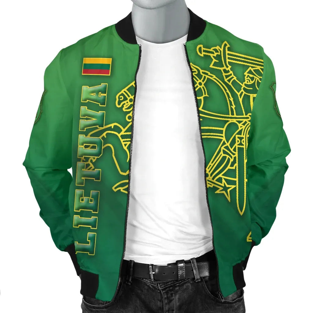 Lithuania Vytis Columns of Gediminas Men Bomber Jacket RLT6 - Wonder Print Shop