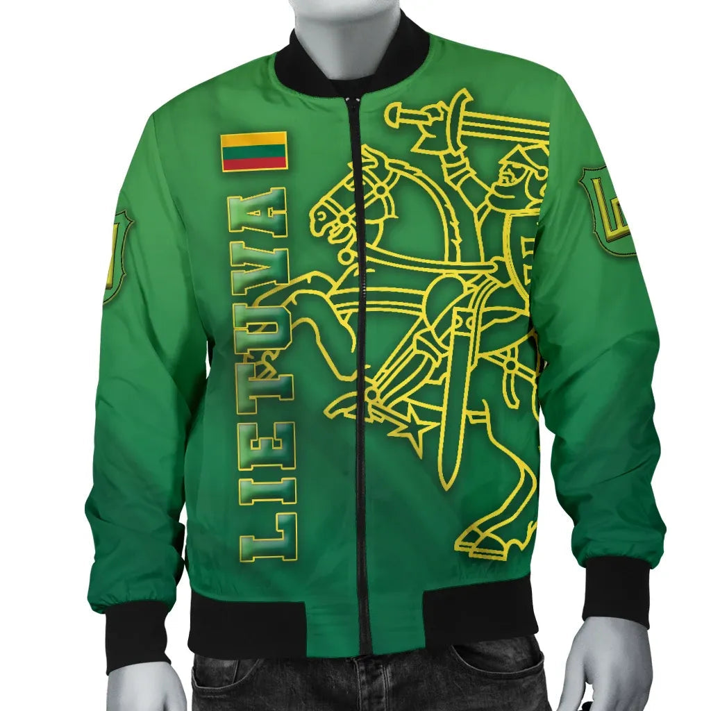 Lithuania Vytis Columns of Gediminas Men Bomber Jacket RLT6 - Wonder Print Shop