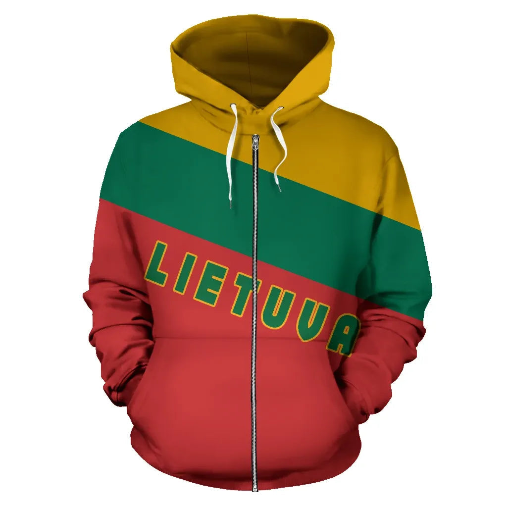 Lithuania Coat Of Arms Zip Up Hoodie Flag RLT6 - Wonder Print Shop