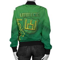 Lithuania Vytis Columns of Gediminas Women Bomber Jacket RLT6 - Wonder Print Shop