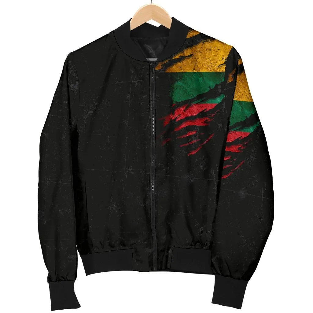 Lithuania in Me Women's Bomber Jacket - Special Grunge Style RLT6 - Wonder Print Shop