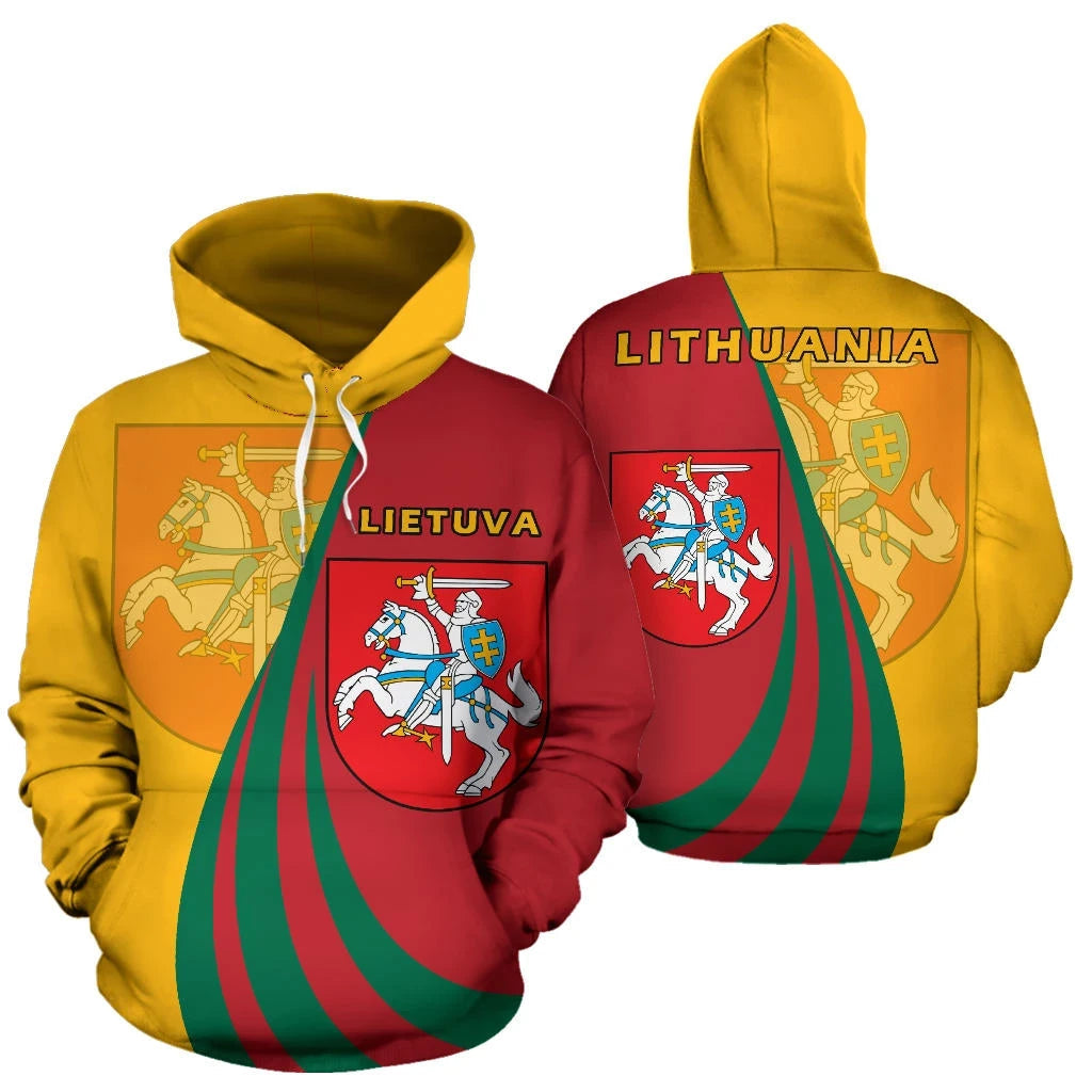 Lithuania Coat Of Arms Flag Hoodie RLT6 - Wonder Print Shop