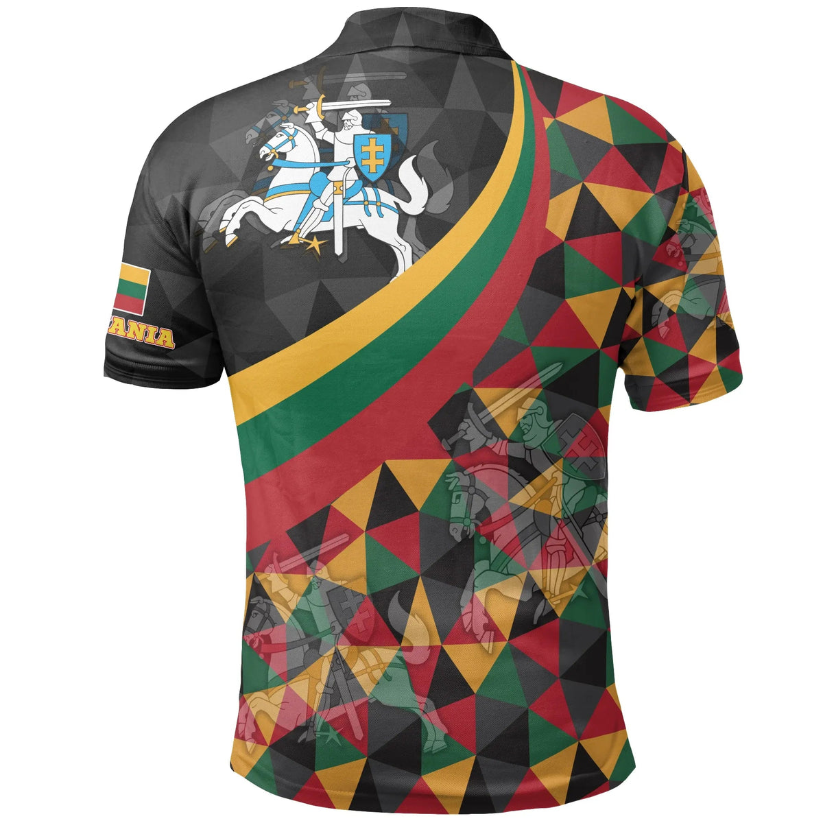 Lithuania Polo Shirt Lithuania Coat Of Arms with Flag Color RLT6 - Wonder Print Shop