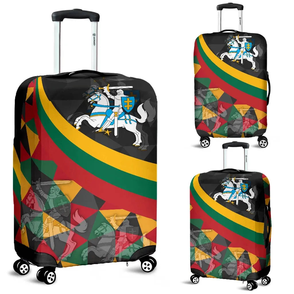 Lithuania luggage_cover - Lithuania Coat Of Arms with Flag Color RLT6 - Wonder Print Shop