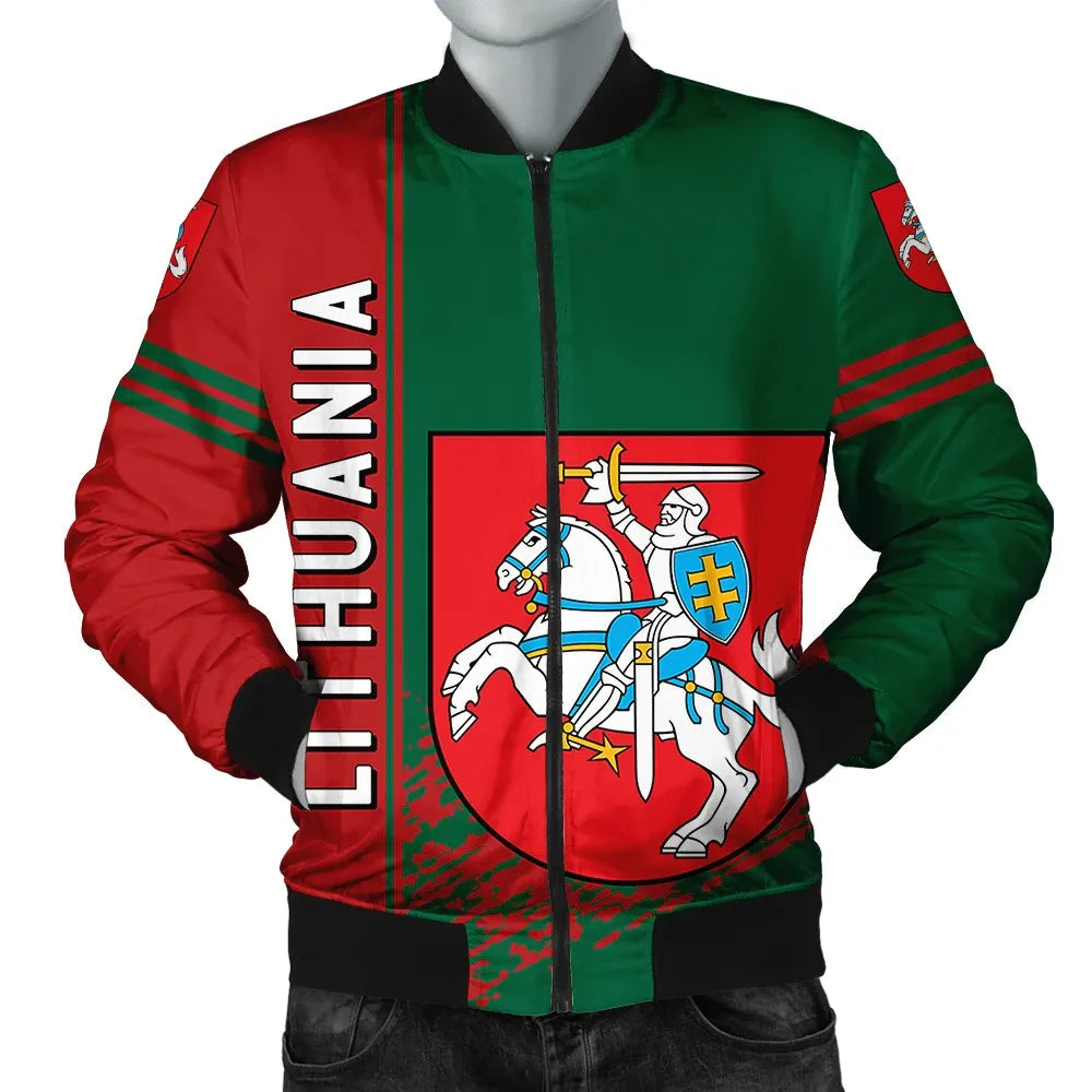 Lithuania Coat Of Arms Men Bomber Jacket Quarter Style1 RLT6 - Wonder Print Shop