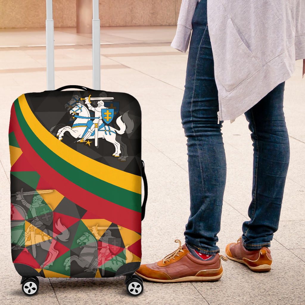 Lithuania luggage_cover - Lithuania Coat Of Arms with Flag Color RLT6 - Wonder Print Shop