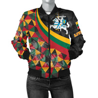 Lithuania Women's Bomber Jacket - Lithuania Coat Of Arms with Flag Color RLT6 - Wonder Print Shop